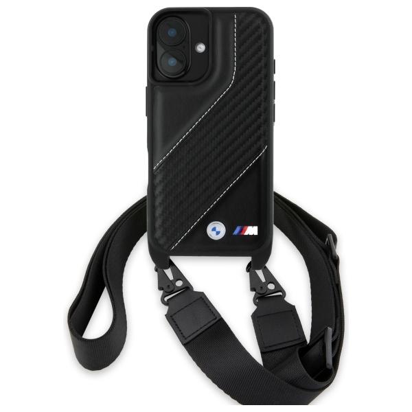 Bmw Bmhcp16S23Pscck Iphone 16 6.1       Czarny/Black Hardcase M Edition Carbon Stripe & Strap