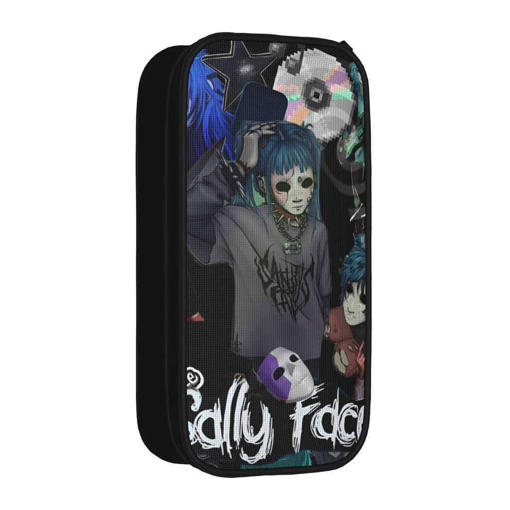 New Sally Face Sal Fisher SF Pencil Case Game Gothic Pencilcases Pen for Student Big Capacity Bag Office Zipper Stationery