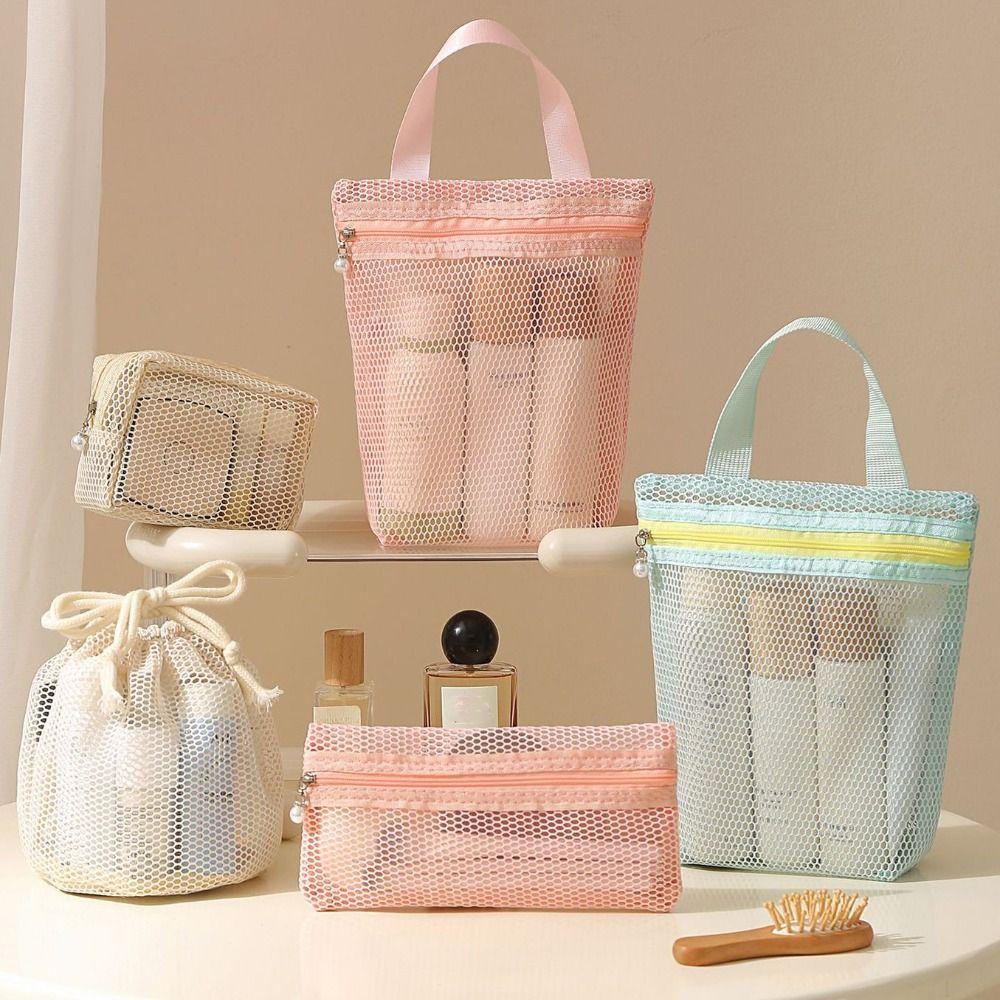 Portable Mesh Makeup Bag Gauze Toiletry Bag Portable Travel Storage Bag Business