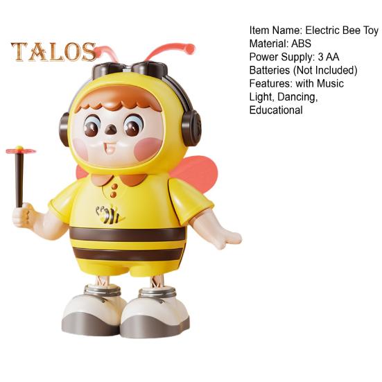Electric Singing Dancing Bee Toy with LED Light Music Kids Walking Bee Toy Toddlers Boys Girls Interactive Educational Animal Musical Toy