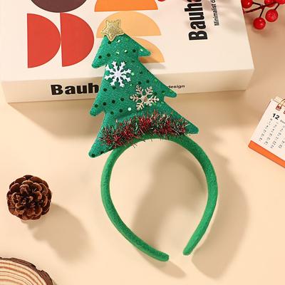Christmas Cute Elk Headband Noel Xmas Tree Gingerbread Man Dress Up Hair Band Navidad Merry Christma Decor Happy New Year