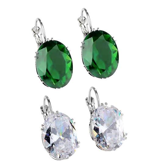 1/2 Pairs Teardrop Earrings Lightweight Sparkling Cubic Zirconia Water-drop Pendant Drop Earrings Jewelry Accessories