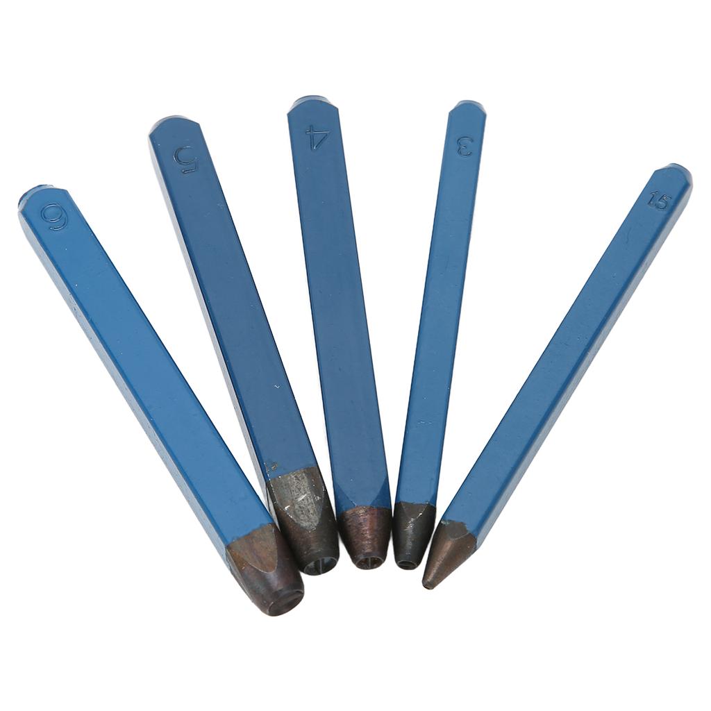 5pcs Jewelry Stamping Set 45 Steel Different Patterns Metal Stamps Punches Tools for Wooden Metal