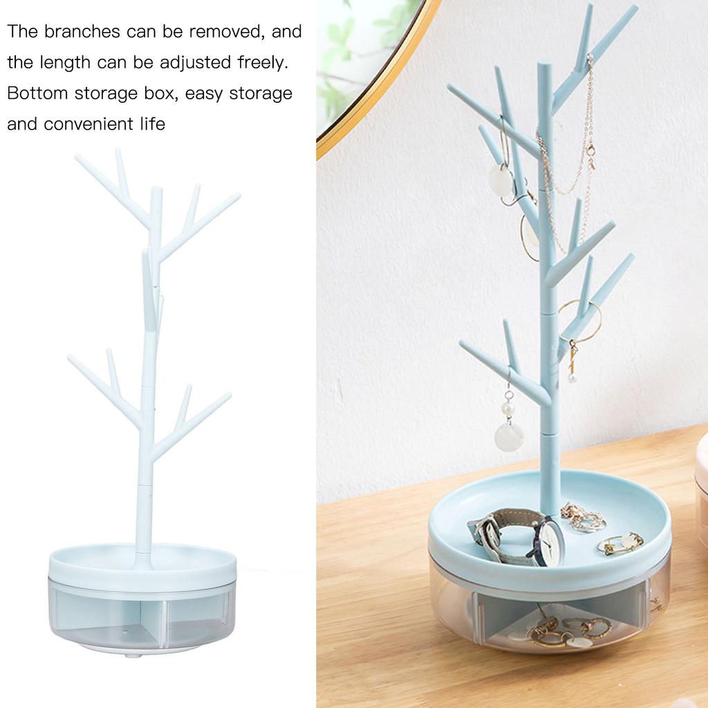 Jewelry Hanging Tree Stand Branch Shape Rotatable Detachable Student Jewelry Storage Display Stand Desktop