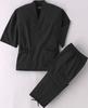 Watanosato Kurume Samue Japanese-made Tsumugi-woven (S, Black)