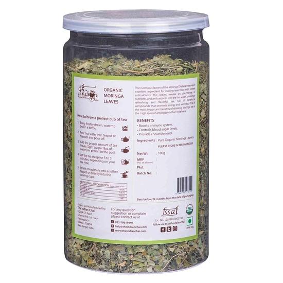 The Indian Chai – Organic Moringa Oleifera Super Food Leaf Tea 50g Helps with Energy & Immunity Booster, Weight Loss, Stress Relief