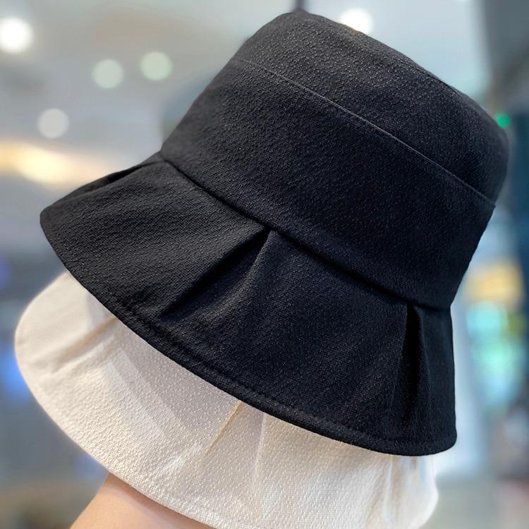 Spring and autumn hat women's casual versatile face small sunscreen sunshade bucket hat foldable travel basin hat autumn
