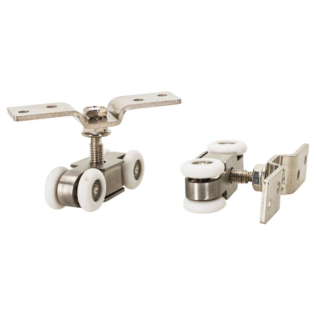 1 Pair Sliding Door Roller Door Track Rail Hanging Rail Glass Door Guide Mute Push Pull Slide Doors Pulley Hardware