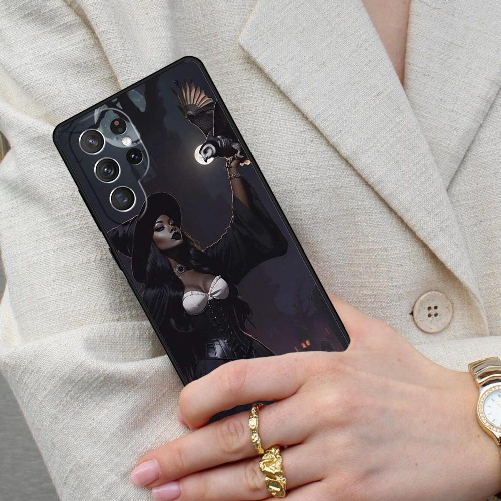 Moon Witch Horror Cell Phone Case for Samsung Galaxy S26 Ultra S25 S24 S23 S22 S21 S20 Note10 Cover