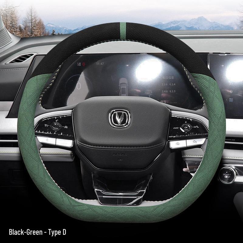 Suede Steering Wheel Cover for 2023 Changan F70 Pickup - Four Seasons Fit