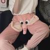 Cozy Couple Pajamas: Funny Elephant Nose Design Men's Pants & Cute Warm Women's Pants for Autumn/Winter