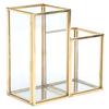 Glass Storage Container Garden Polygonal Column Golden Brass Bar Welding Flower Room Box