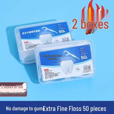 Family Pack Ultra-Fine Disposable Floss Picks: Individually Wrapped Toothpick Floss for Home Teeth Cleaning