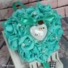 1 Stück Party DIY Dekorationen Herzform Simulation Rosenblüten Schmuckkästchen Ringbox Hochzeit Eheschmuck Ringkissen Kissen