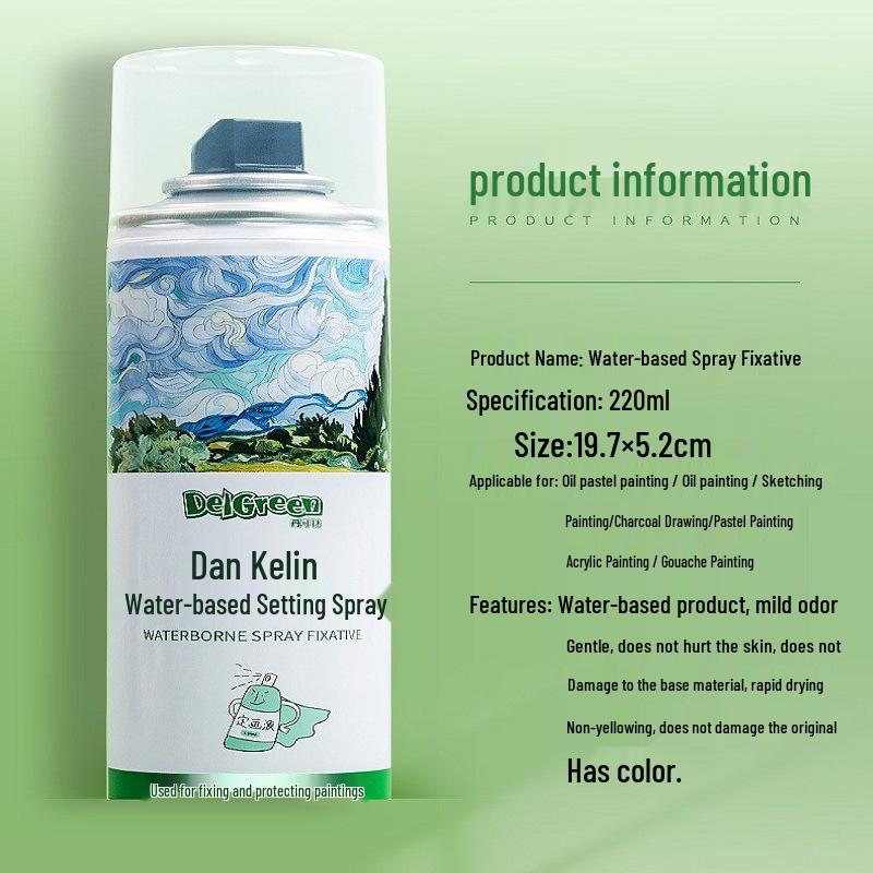 Dankelin Water-Based Fixative Spray for Acrylic, Oil Paintings & Pastels - Perfect for Sketching