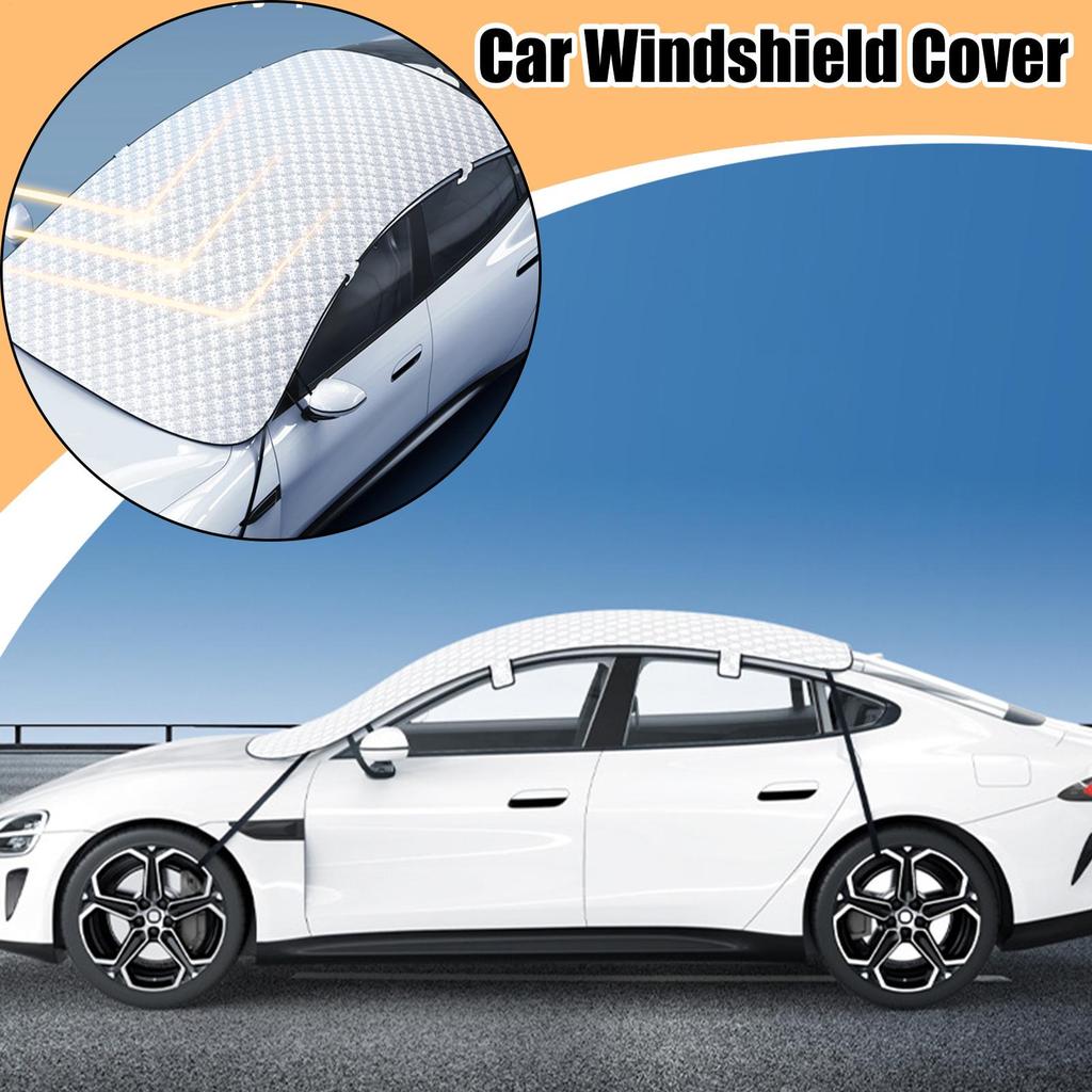 Thick car windshield cover, sunroof sunshade, car sun protection, heat insulation, foldable dust-proof half protective cover