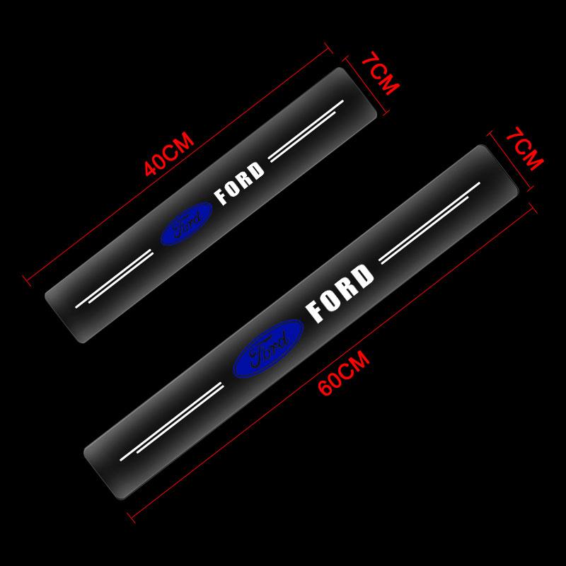 4Pcs Car Threshold Protector Transparent Decorative Badge 3D Sticker For Ford Focus Mondeo Kuga Fiesta MK7 Escort Explorer Edge 2 4 MK2 MK4