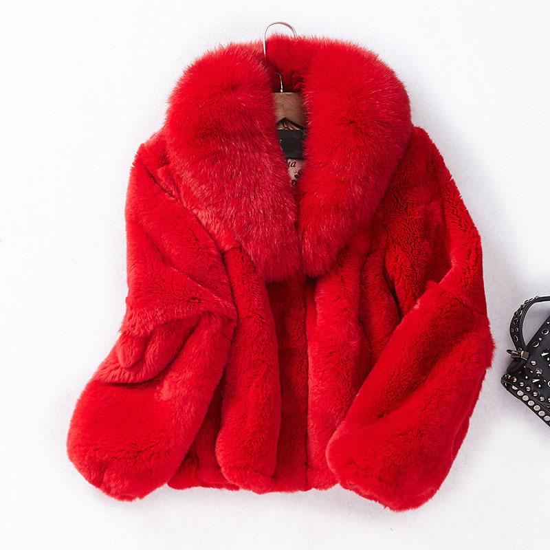

Куртка из искусственного меха с большим меховым воротником, женская зимняя плюшевая куртка, женская пушистая куртка с длинным рукавом, модное пальто XL