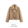 Kaslead New Women Clothes Western Style Fashion Simple Sweet Curly Wool Coat