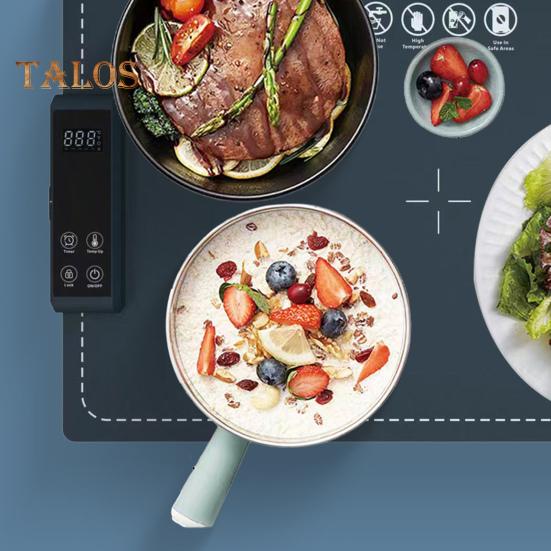 Matoppvarmingsbrett med panel med stor kapasitet Digital skjerm Rask varmeoverføring Enkel å rengjøre Sammenleggbar elektrisk varmematte