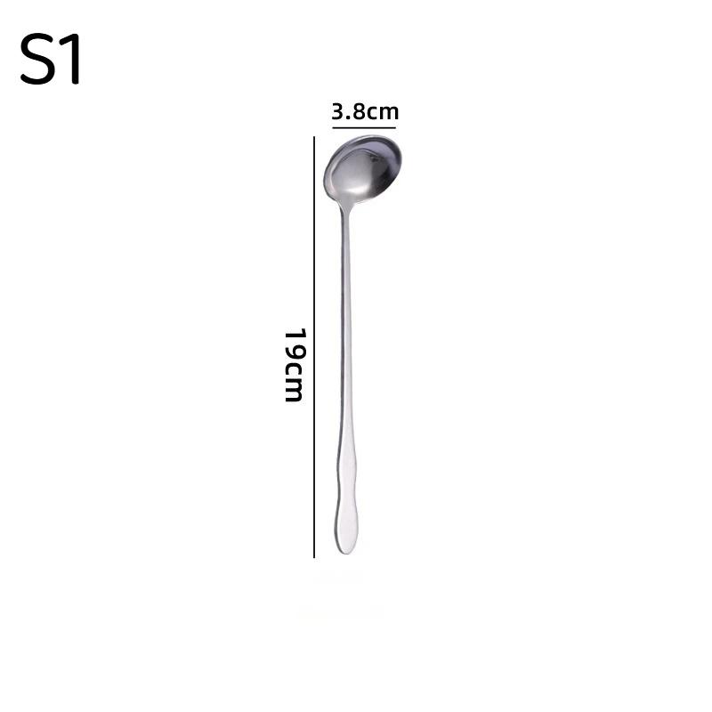1PCS Stainless Steel Long Handle Stir Spoon For Cocktails, Ice Coffee, And Tea - Mixing Spoon With Easy Grip Handle