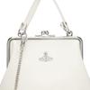 VIVIENNE WESTWOOD Granny Frame Silver Logo Detachable Chain Strap Top Handle Bag Women Shoulder Bag White 52020003S000DA401