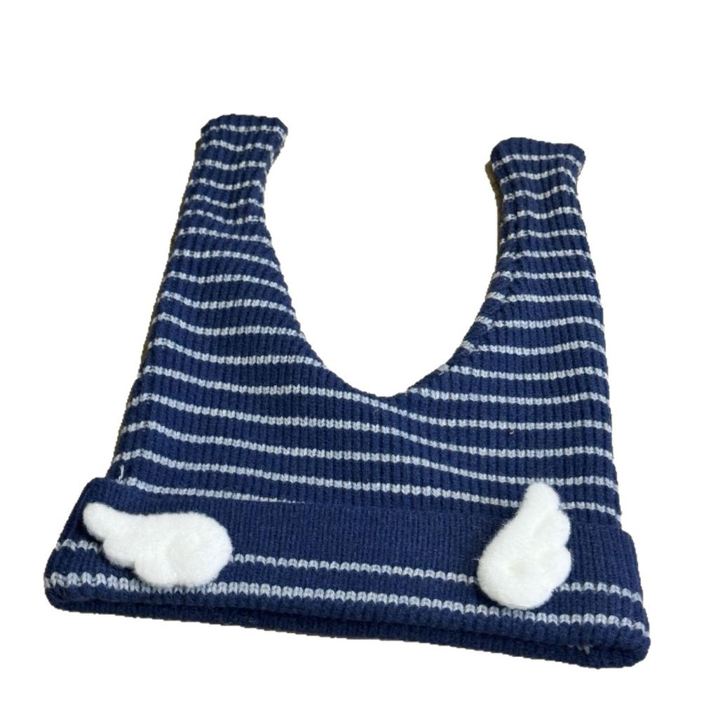 New Autumn and Winter Striped Patch Letter Scarf Shawl One Piece Knitted Hat Women's Warm and Interesting Pullover Hat Trend