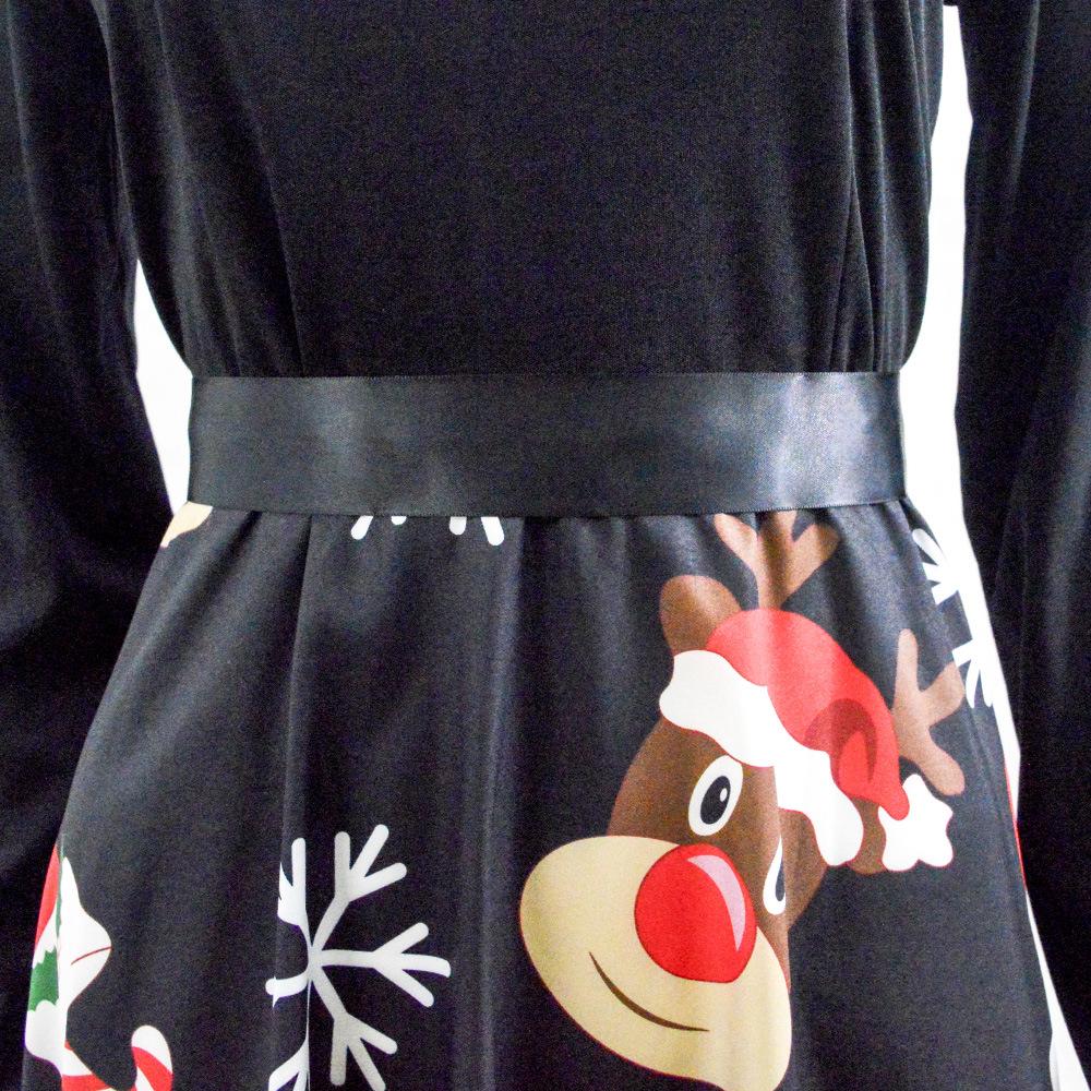 Retro Christmas Bestseller Long Sleeve Round Neck Dress
