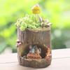 1pc Creative Cartoon Flowerpot Succulent Planter Lovely Green Plants Planter Flower Pot with Hole Home Garden Decoration Gift