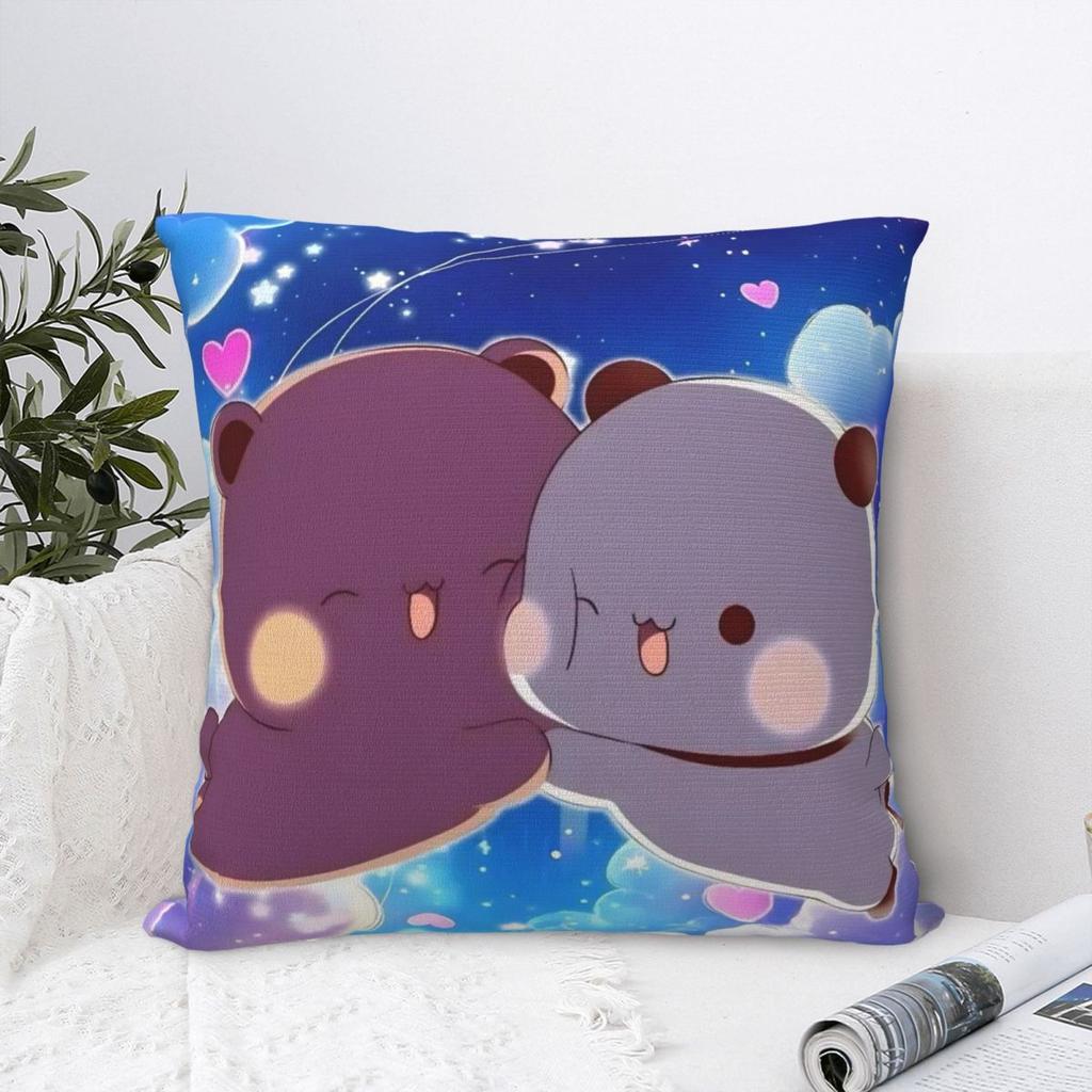 Cartoon Bubu Dudu Pillowcase Printing Polyester Cushion Cover Decoration Bear Cute Pillow Case Cover Chair Square 18''