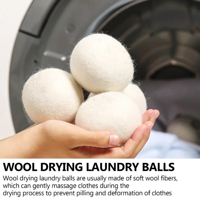 Natural Fabric Softening Ball Efficient Laundry Wool Dryer Ball Essential Cut Down Drying Time 7cm Diameter Pack of 6