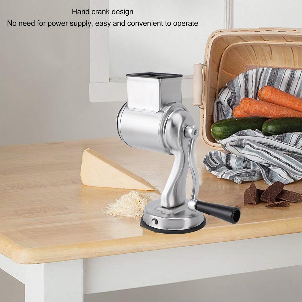 1PC Stainless Steel Manual Cheese Grater and Shredder with 5 Interchangeable Blades and Handle for Vegetable Nut Potato