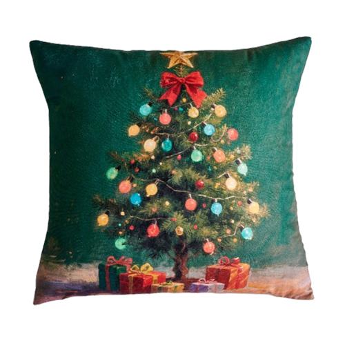 1PC Nuan Series Christmas Pillowcase Polyester Printed Comfortable Pillowcase Cushion Cover for Sofa Living Room Bedroom Home Decor Party Decor