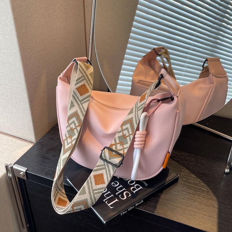 Crossbody bag Women's cloth bag Summer canvas Casual dumpling bag Niche commuter small bag One shoulder versatile new model