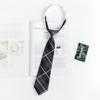 Cotton Solid Color Tie With White Stripe For Japanese School Style Students And Casual Wear