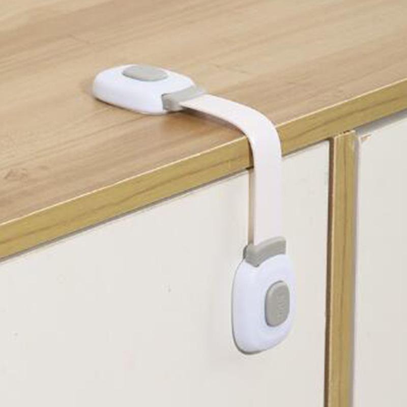2PCS Baby Safety Lock Drawer Child Safety Cabinet Locks Adhesive Cabinet Drawer Door Latches Baby Safe Straps Adjustable