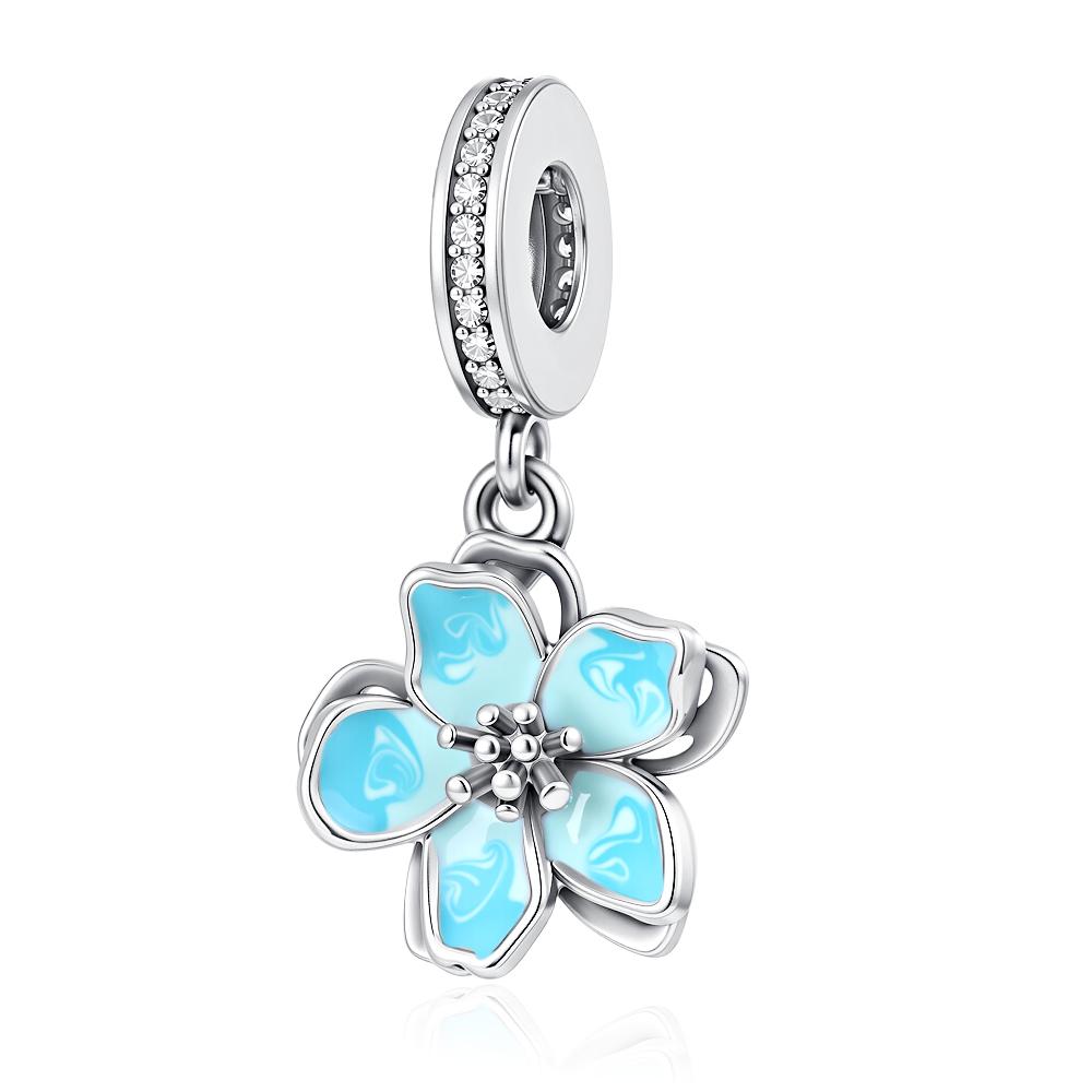 Spring Series Butterfly Pendant Clip Beads Earrings 925Silver Colored Inlaid Stone Fit Exquisite Bracelet Women DIY Jewelry Charm
