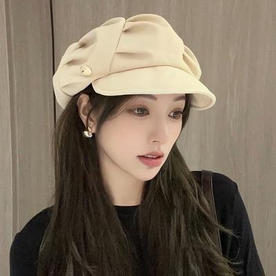 British Style Retro Beret Versatile for Spring and Autumn  with A Large Head and A Newsboy's Cloud Cap