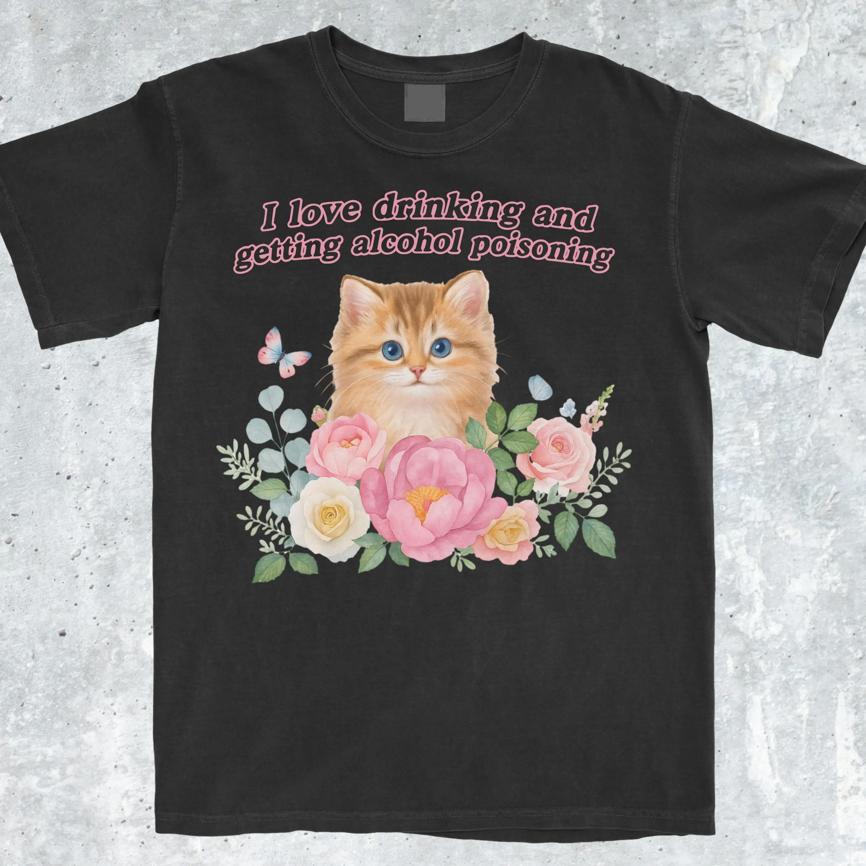 Funny I Love Drinking Cat Meme Shirt Funny Meme Shirt Popular Meme Shirt Viral Meme Shirt Offensive Shirt Men Clothing 4XL
