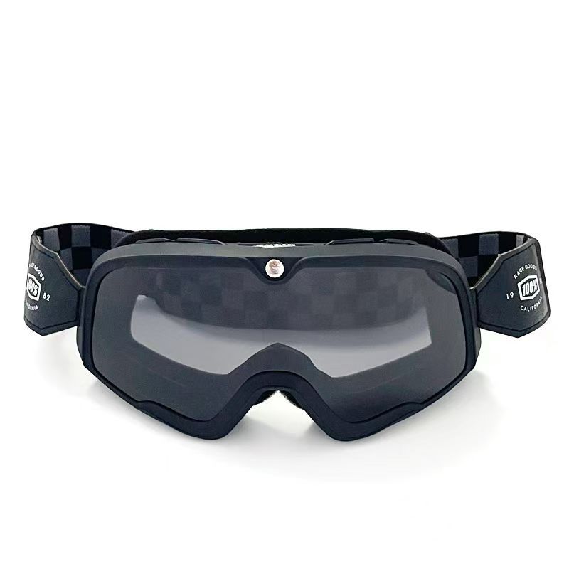 

100Motorcycle goggles, retro motorcycle Harley helmet goggles, outdoor sports wind protection Black Frame Gray Piece-Gr