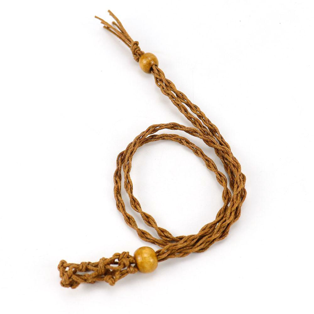 Natural Stone Mesh Pocket Woven Necklace Pendant Adjustable Telescopic Mesh Pocket Hand Woven Mesh Support N664