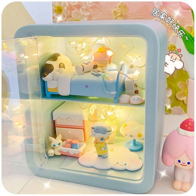 Blind Box Villa Display Box Figurine Landscape See-through Plastic Display Box Bubble Mart Lego Doll Cute Figurine Display Box