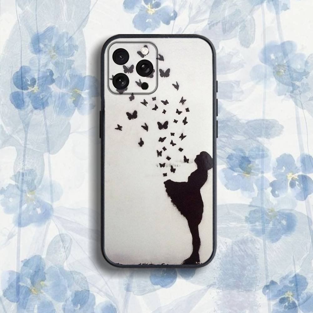 

G-Graffiti A-Artist Banksy-S Phone Case For iPhone 17,16,15,14,13,12,Pro,Max,Plus,E,SE4,Air,Mini Black Soft Box iPhone16