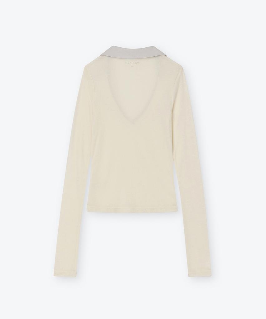 Weseuken Sheer Collar Long Sleeve (Cream)