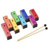 Xylophone coloré Glockenspiel à 8 notes, plaques métalliques amovibles de couleur arc-en-ciel, cloches de résonateur avec