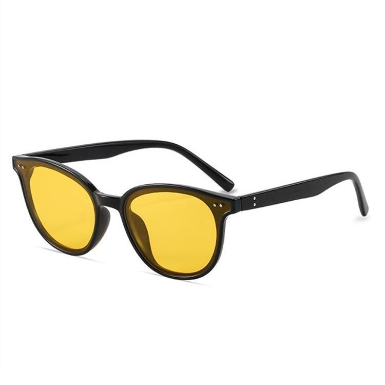 Brand Designer Luxury Sunglasses Unisex Square Retro Plastic Sun Glasses with Yellow Lenses for Women Men