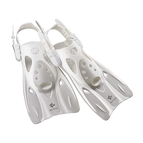 

[Amazon.co.jp Exclusive] REEF TOURER Lightweight and Compact Snorkeling Fins with Adjustable Strap (Can be Worn Over Marine Shoes) - White, Size S (RF