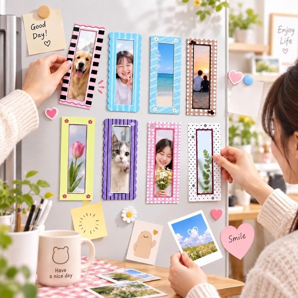 Clear Display Window Magnetic Photo Frame Full Magnetic Backing Desk Picture Holder Office