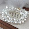 Retro High-Grade Strong Light Positive Circle Artificial Australian White Pearl Woven Necklace Collarbone Chain Evening Chain