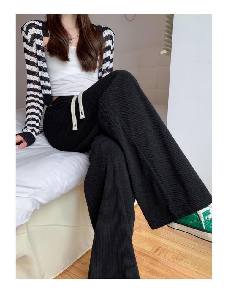 Cozy Women's Wide-Leg Fleece-Lined Corduroy Pants for Autumn and Winter